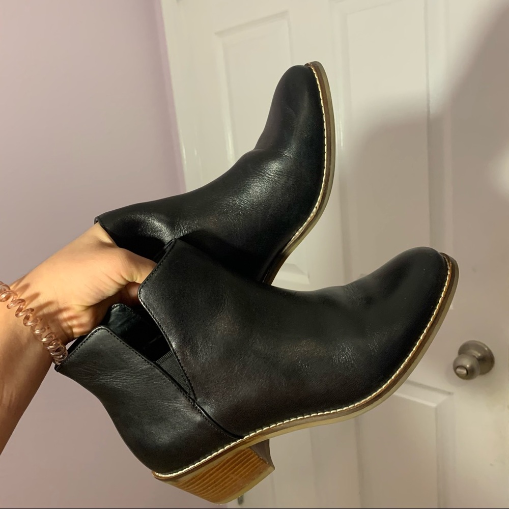 Cole Haan black ankle leather boots